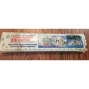 Vintage GE Merry Midget Indoor-Outdoor Weatherproof String-A-Long 35 Light‎ Set